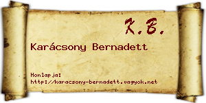 Karácsony Bernadett névjegykártya
