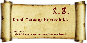 Karácsony Bernadett névjegykártya