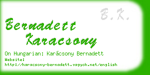 bernadett karacsony business card